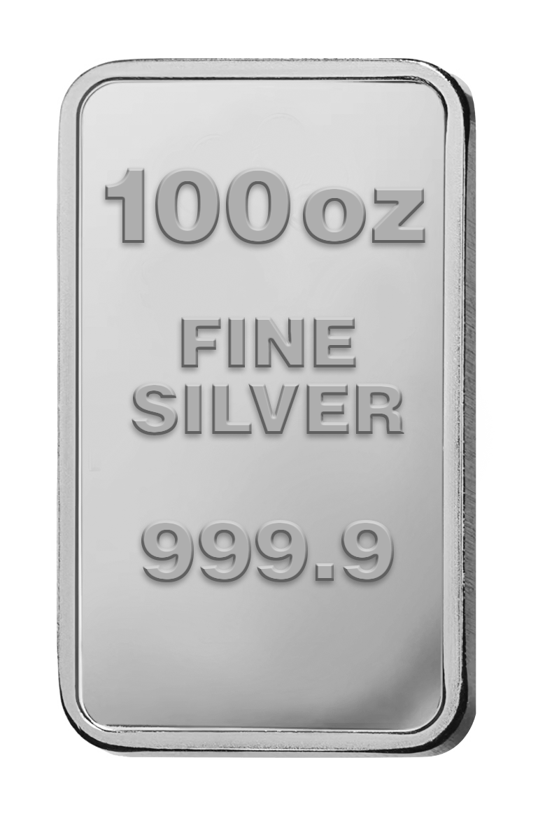 Silver bar 100 ounces