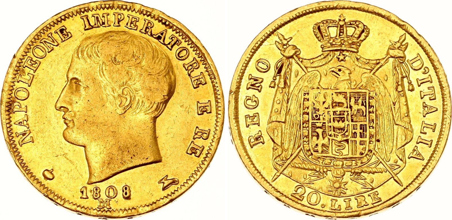 20 Gold Lire Napoleon I