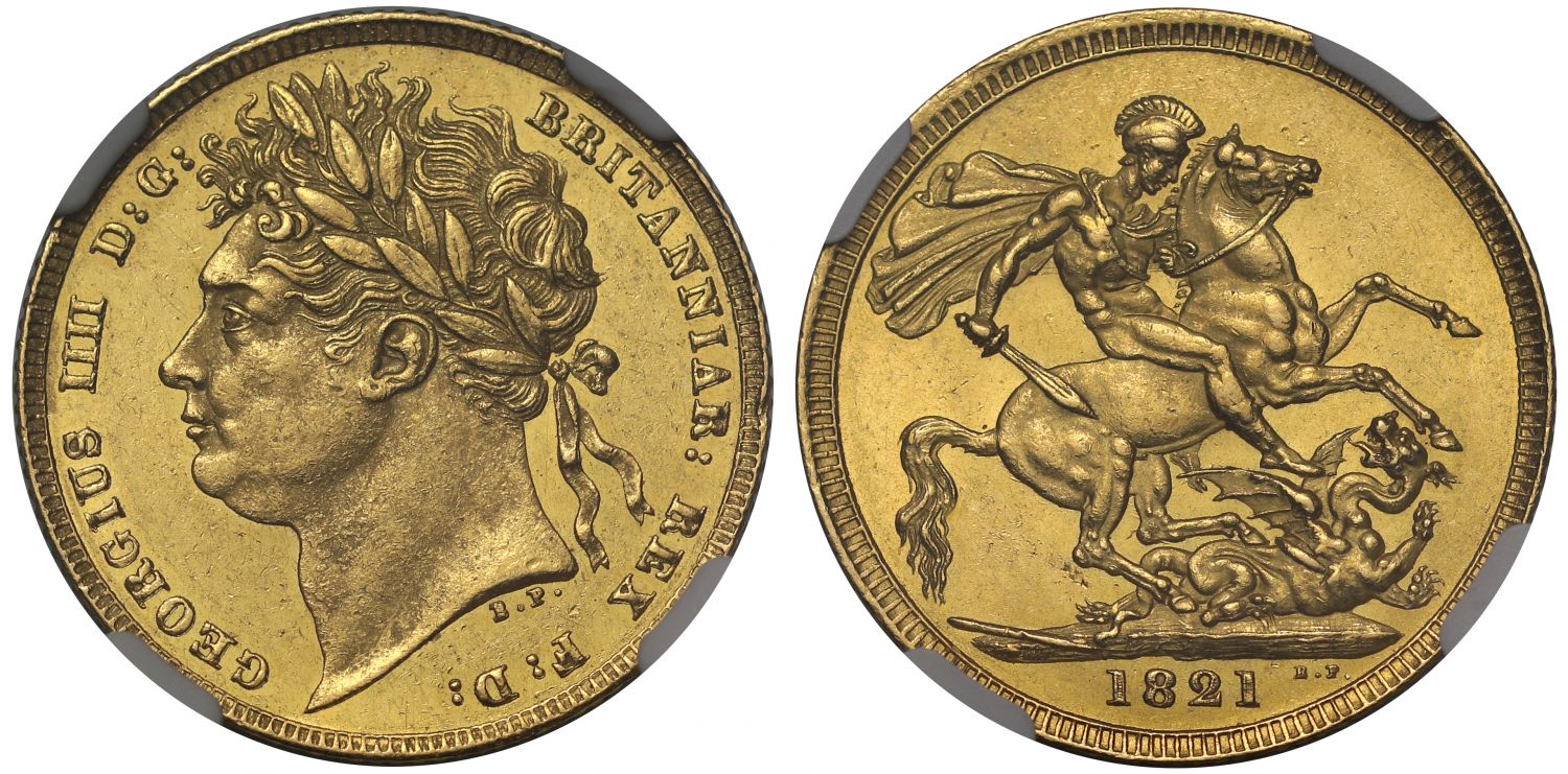 Χρυσή Λίρα Αγγλίας Γεώργιος IV 1821 L