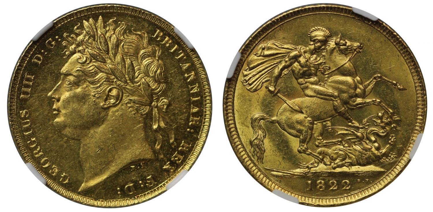 Χρυσή Λίρα Αγγλίας Γεώργιος IV 1822 L