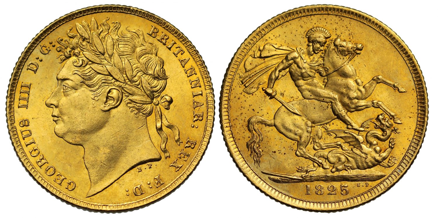 Χρυσή Λίρα Αγγλίας Γεώργιος IV 1825 L