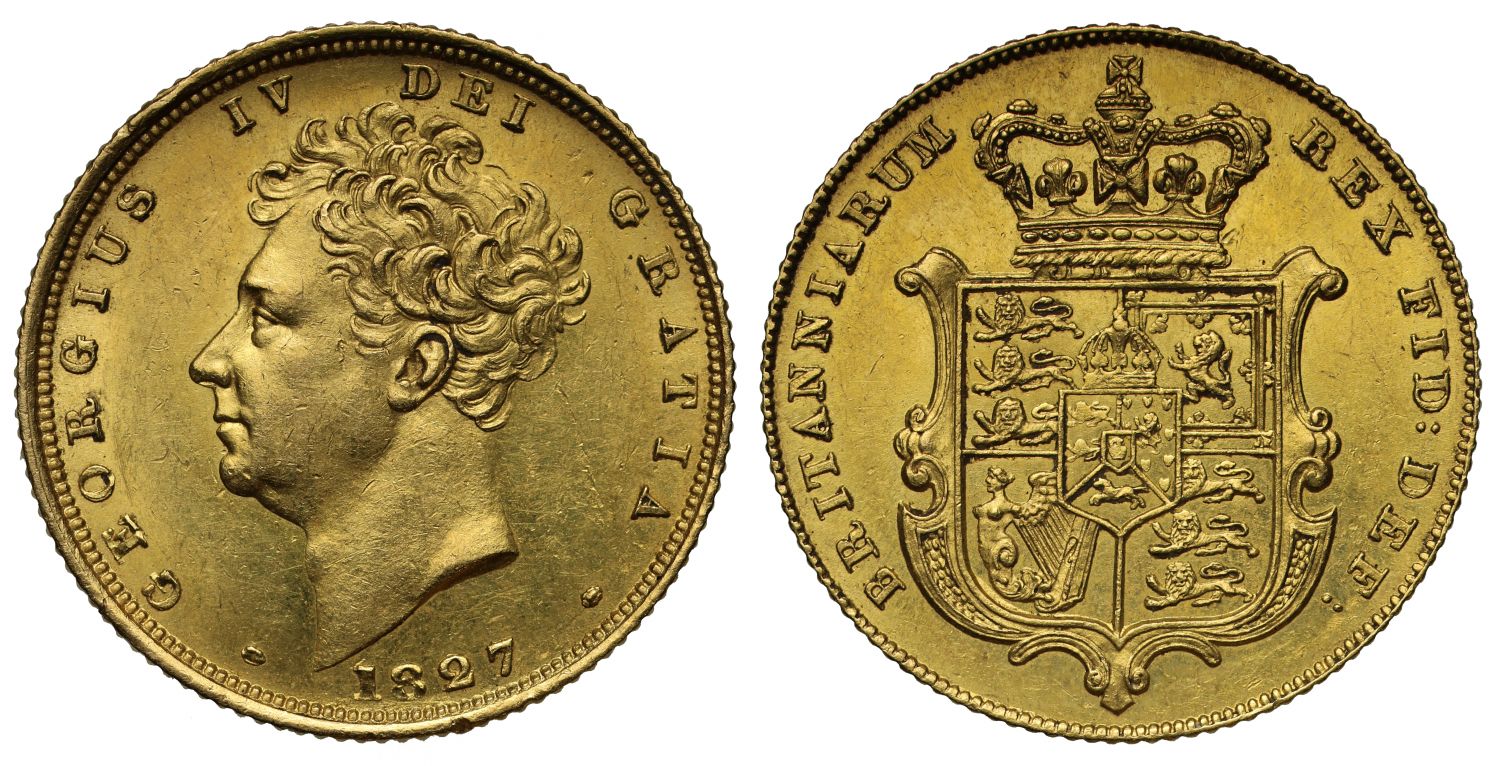 Gold Sovereign George IV 1827 L