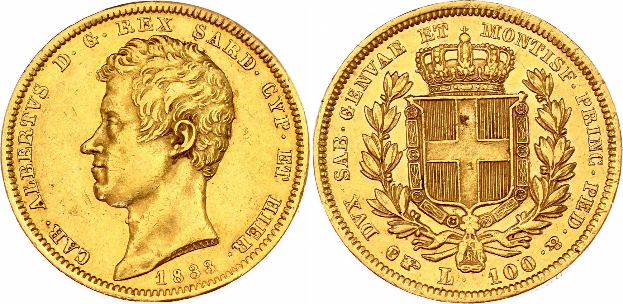 100 Gold Lire Carlo Alberto