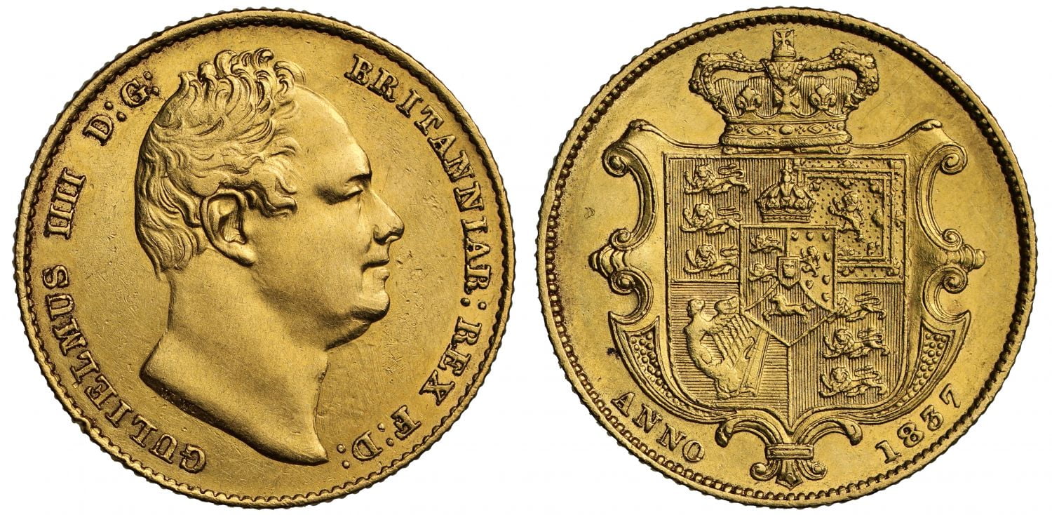 Χρυσή Λίρα Αγγλίας Γουλιέλμος IV 1837 L