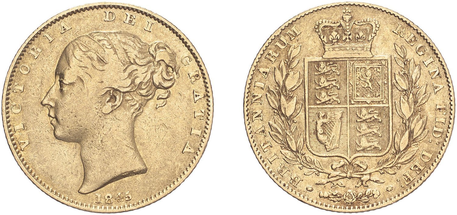 Χρυσή Λίρα Αγγλίας Βικτώρια 1845 L