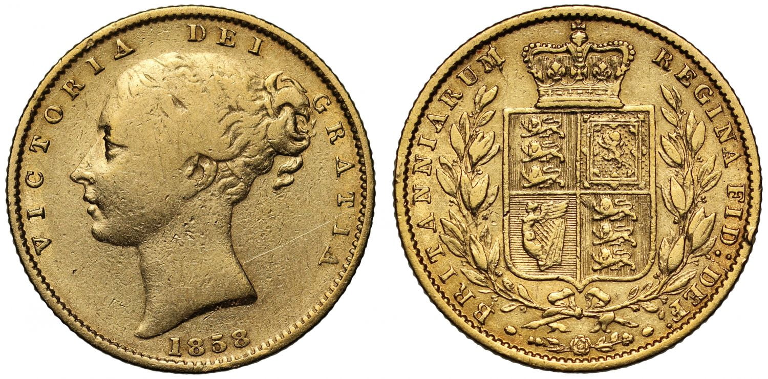 Χρυσή Λίρα Αγγλίας Βικτώρια 1858 L