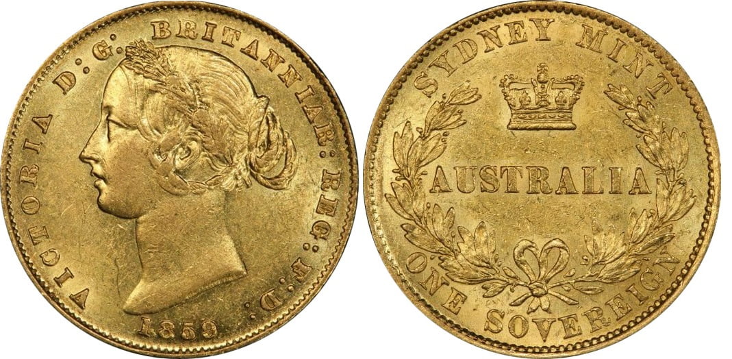 Χρυσή Λίρα Αγγλίας Βικτώρια 1859 S
