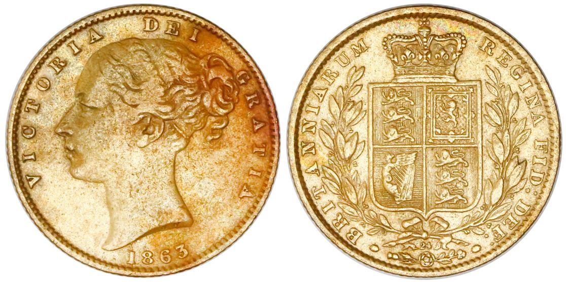 Χρυσή Λίρα Αγγλίας Βικτώρια 1863 L