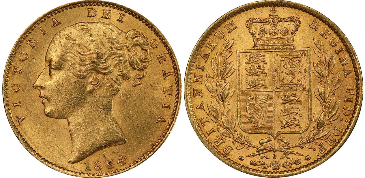 Χρυσή Λίρα Αγγλίας Βικτώρια 1864 L
