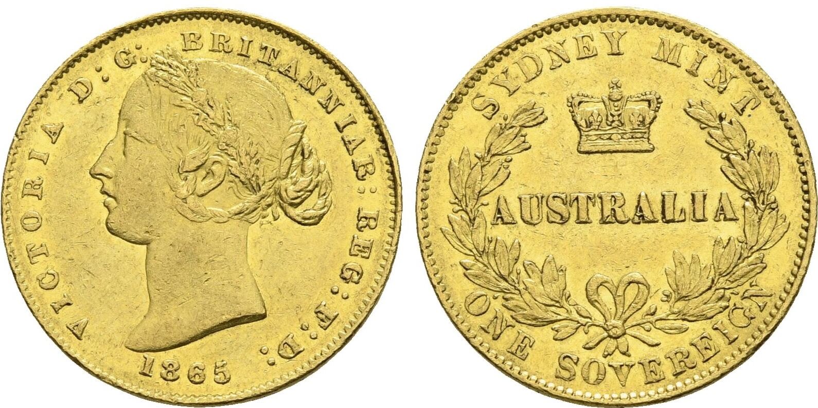Χρυσή Λίρα Αγγλίας Βικτώρια 1865 S