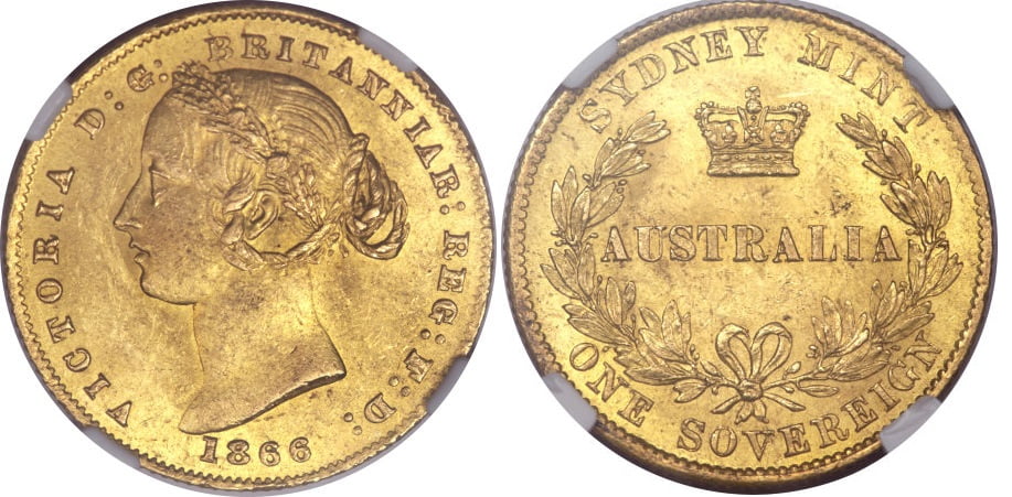 Χρυσή Λίρα Αγγλίας Βικτώρια 1866 S