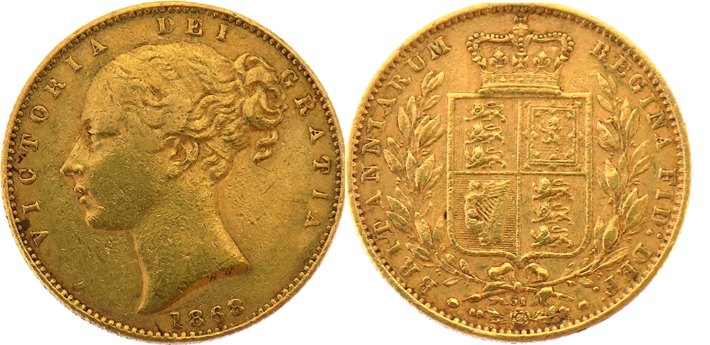 Χρυσή Λίρα Αγγλίας Βικτώρια 1868 L
