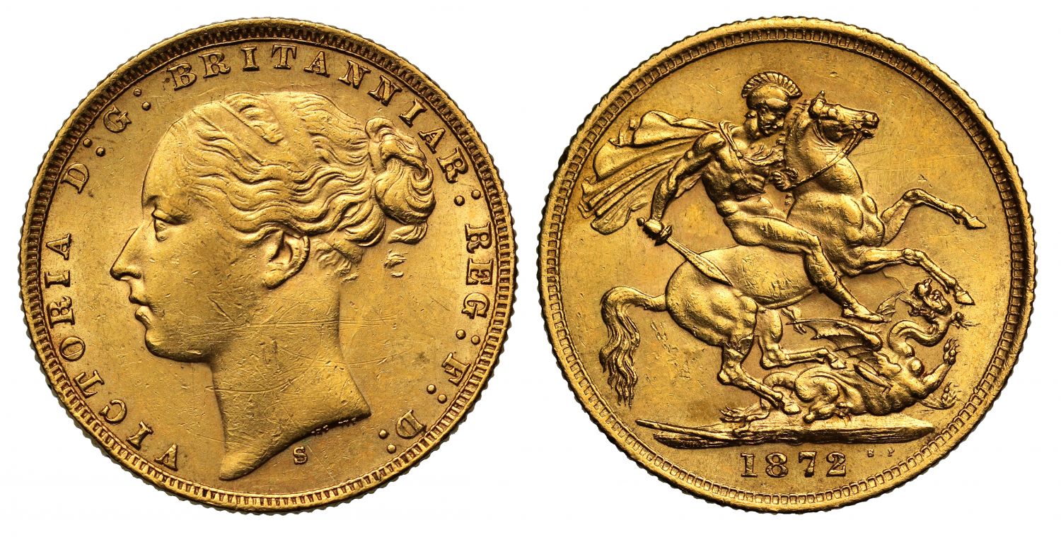 Χρυσή Λίρα Αγγλίας Βικτώρια 1872 L