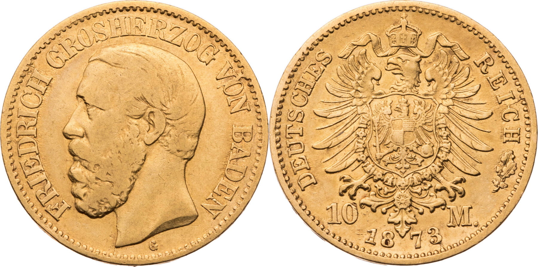 10 Χρυσά Μάρκα Friedrich I 1872-1873