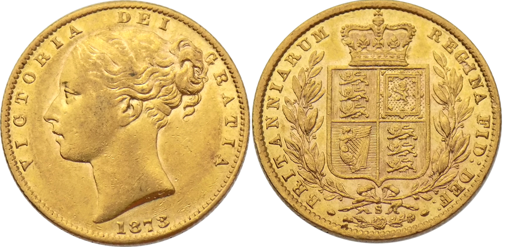 Χρυσή Λίρα Αγγλίας Βικτώρια 1873 S