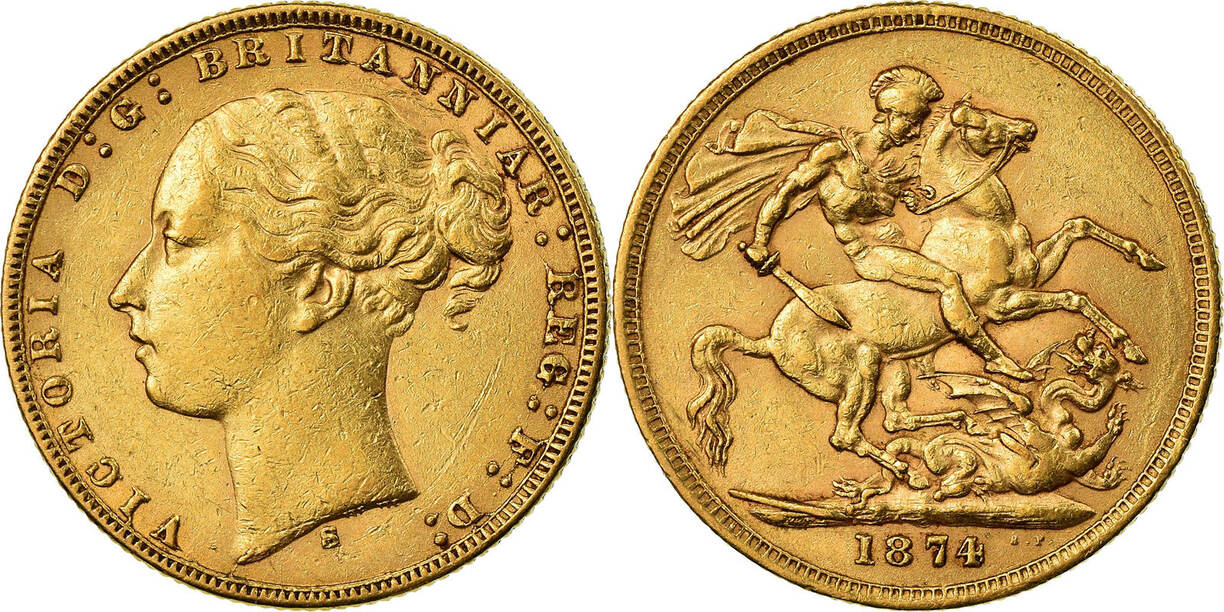 Χρυσή Λίρα Αγγλίας Βικτώρια 1874 S