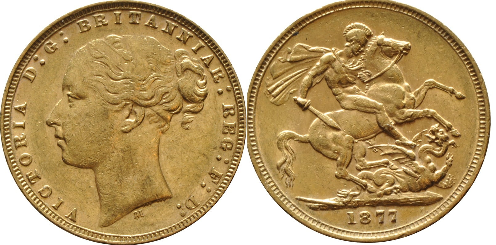 Gold Sovereing Victoria 1877 M
