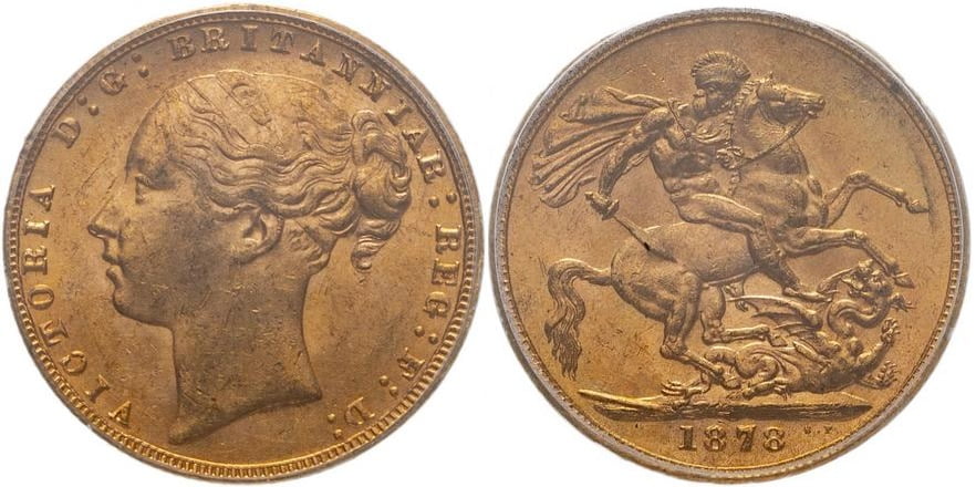 Χρυσή Λίρα Αγγλίας Βικτώρια 1878 L
