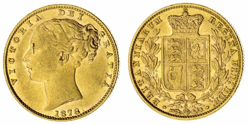 Χρυσή Λίρα Αγγλίας Βικτώρια 1878 S