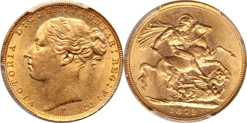 Χρυσή Λίρα Αγγλίας Βικτώρια 1879 M