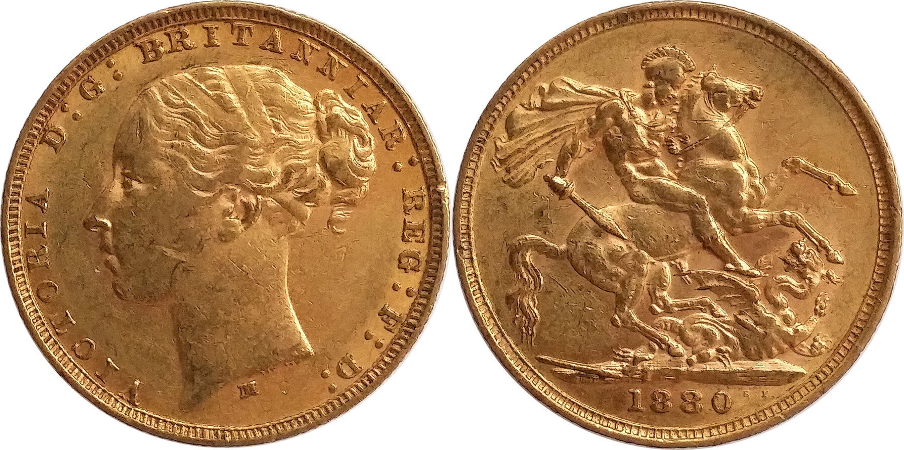 Χρυσή Λίρα Αγγλίας Βικτώρια 1880 M