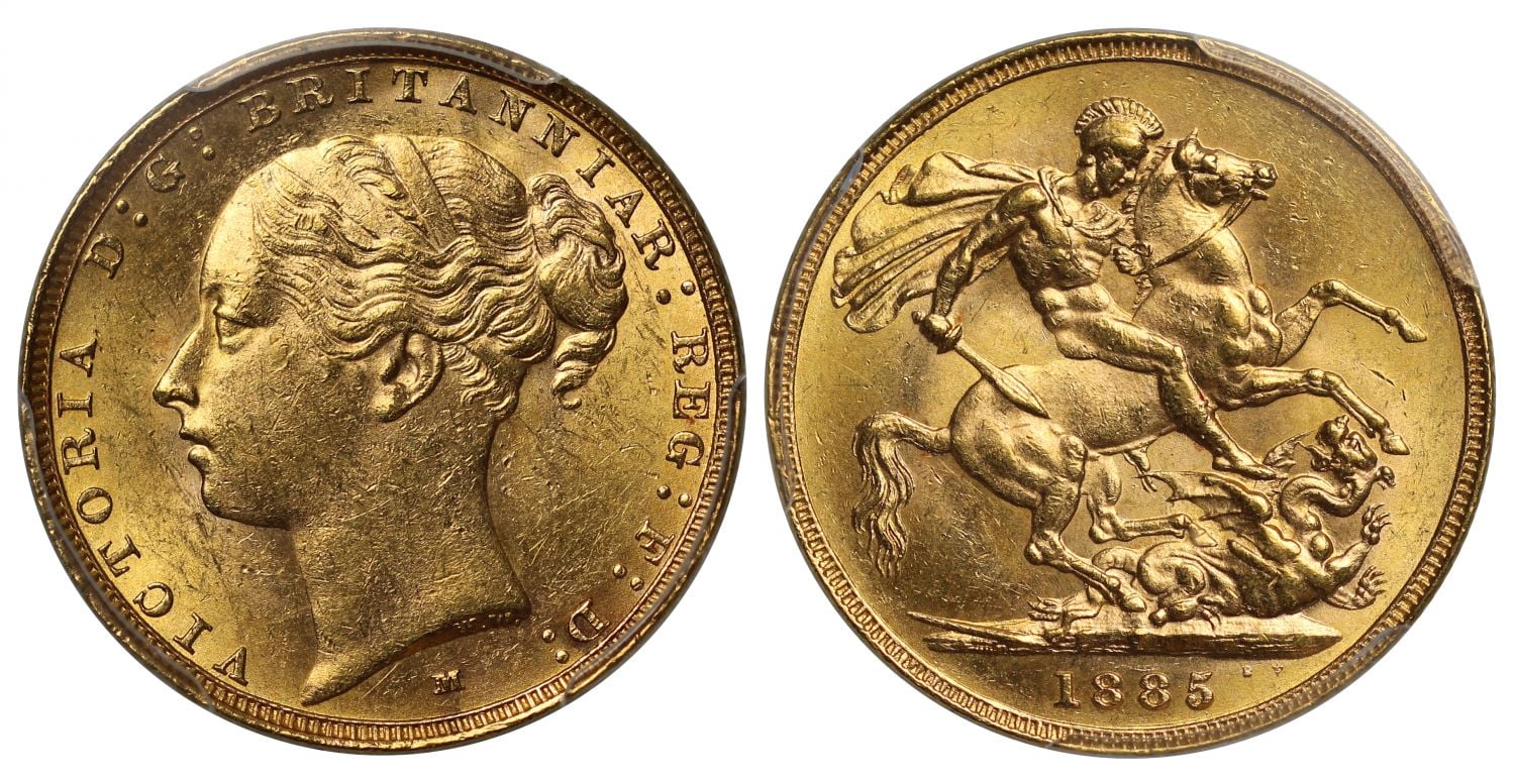Χρυσή Λίρα Αγγλίας Βικτώρια 1885 M