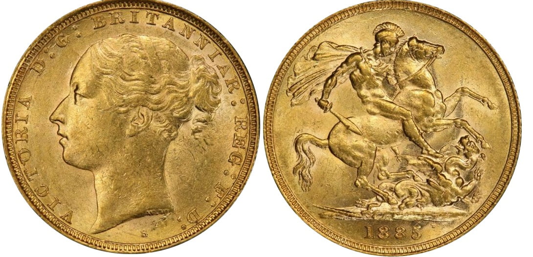 Gold Sovereing Victoria 1885 S