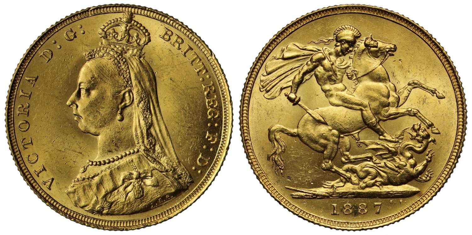 Χρυσή Λίρα Αγγλίας Βικτώρια 1887 L