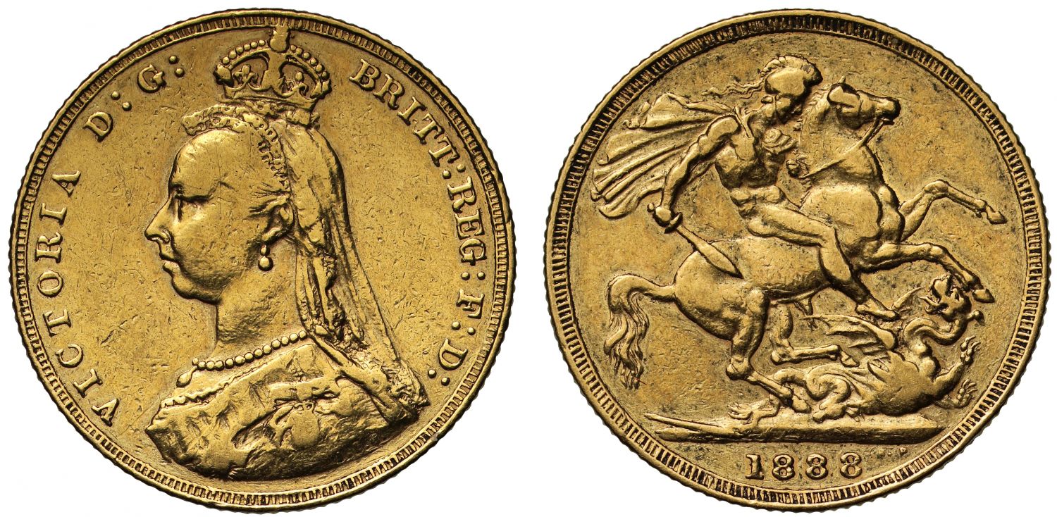 Χρυσή Λίρα Αγγλίας Βικτώρια 1888 L