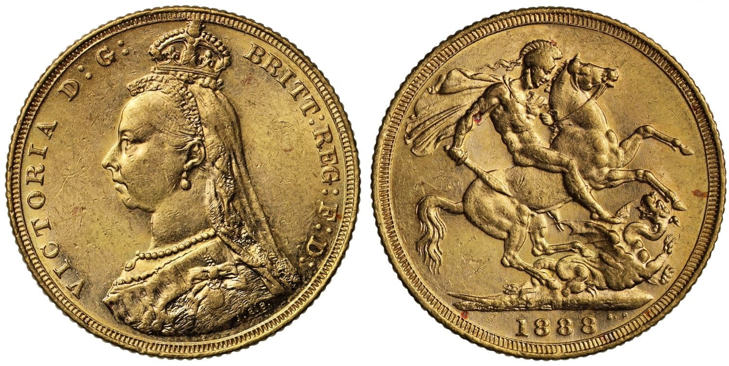 Χρυσή Λίρα Αγγλίας Βικτώρια 1888 M