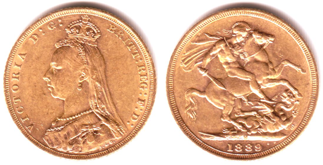Χρυσή Λίρα Αγγλίας Βικτώρια 1889 Μ