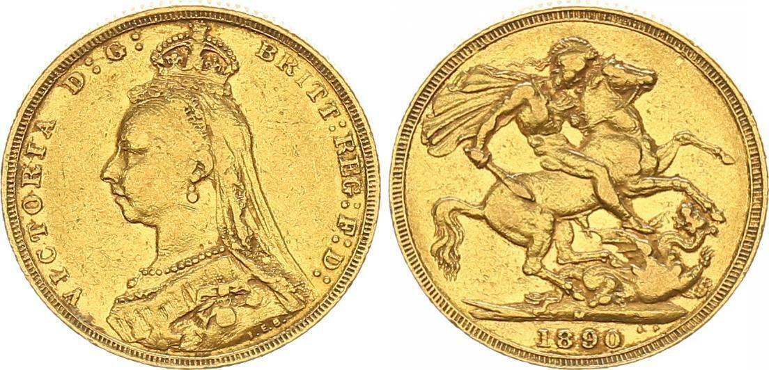 Χρυσή Λίρα Αγγλίας Βικτώρια 1890 M