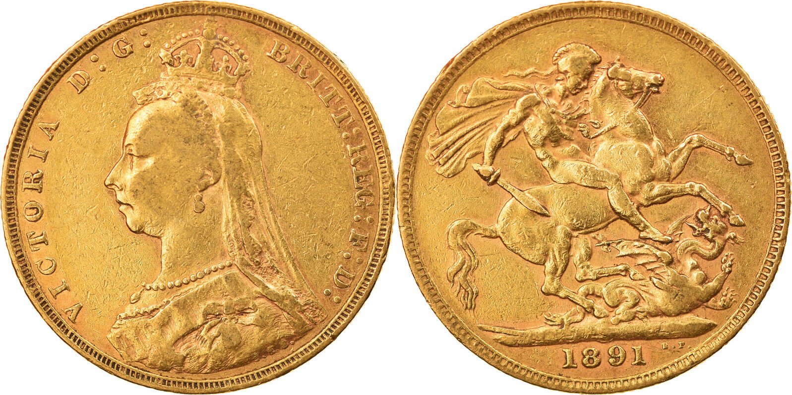 Χρυσή Λίρα Αγγλίας Βικτώρια 1891 L