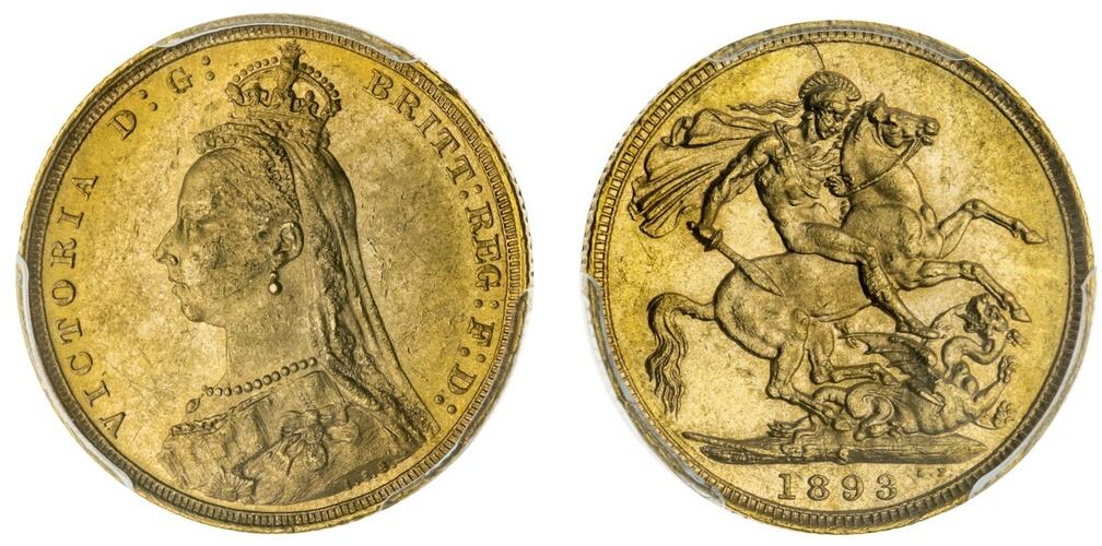 Χρυσή Λίρα Αγγλίας Βικτώρια Jubilee Head 1893 S