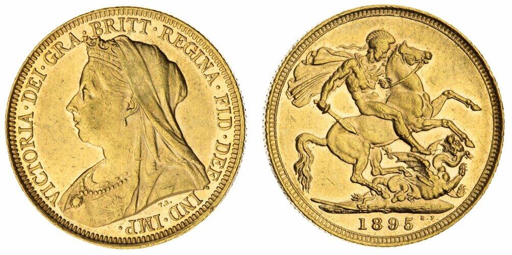 Χρυσή Λίρα Αγγλίας Βικτώρια 1895 S