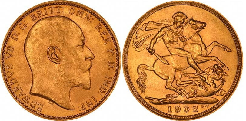 Χρυσή Λίρα Αγγλίας Εδουάρδος 1902 S