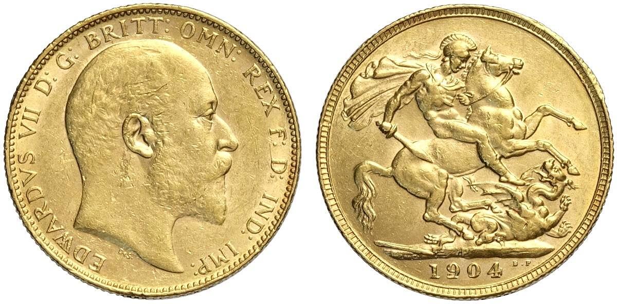 Χρυσή Λίρα Αγγλίας Εδουάρδος 1904 P