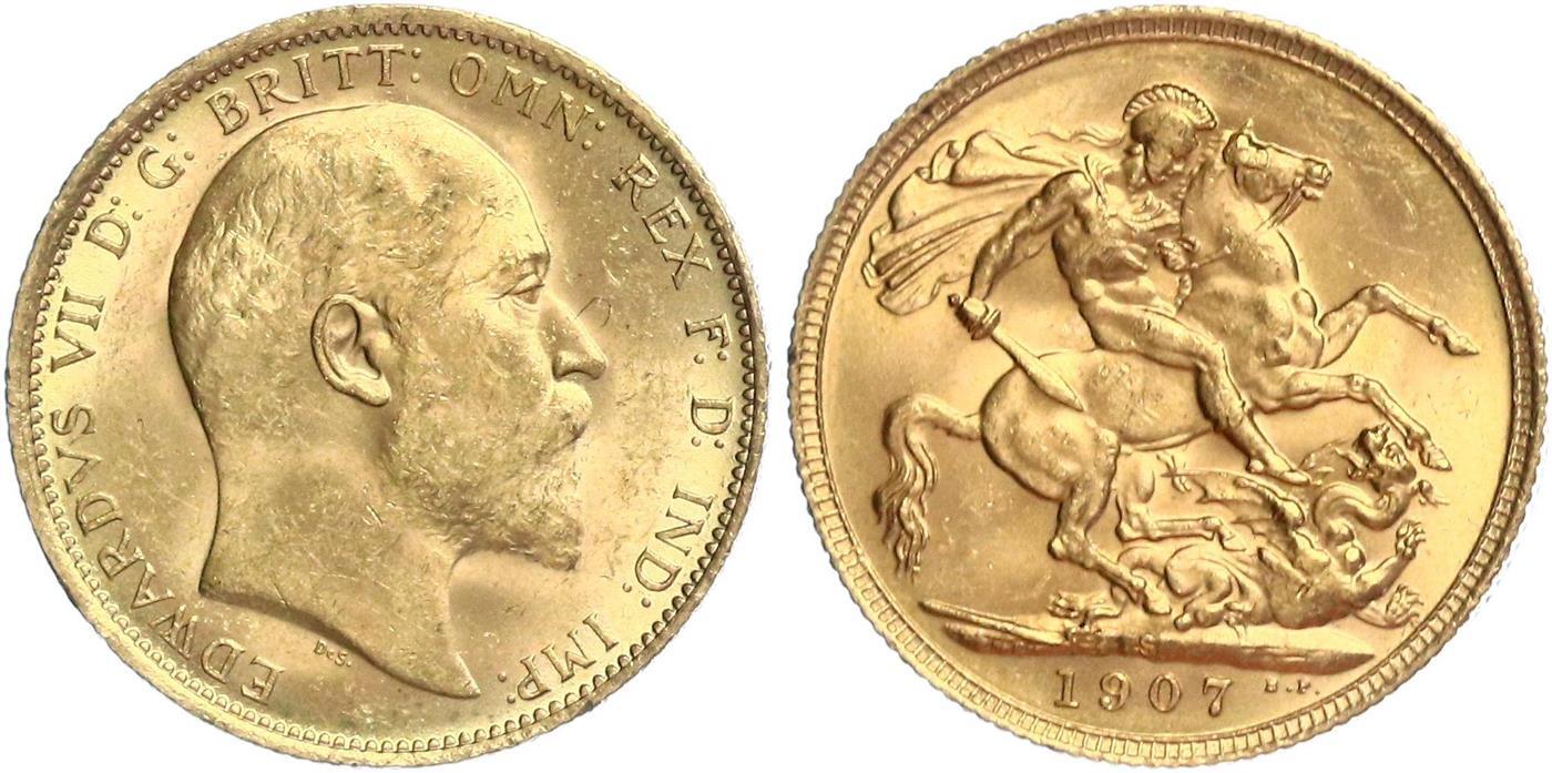 Χρυσή Λίρα Αγγλίας Εδουάρδος 1907 S