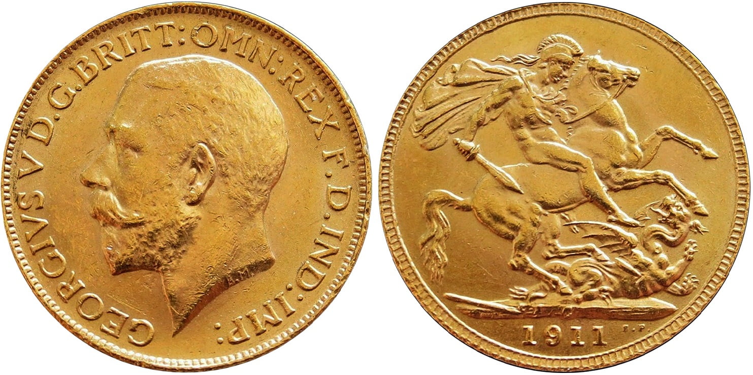 Χρυσή Λίρα Αγγλίας Γεώργιος 1911 C