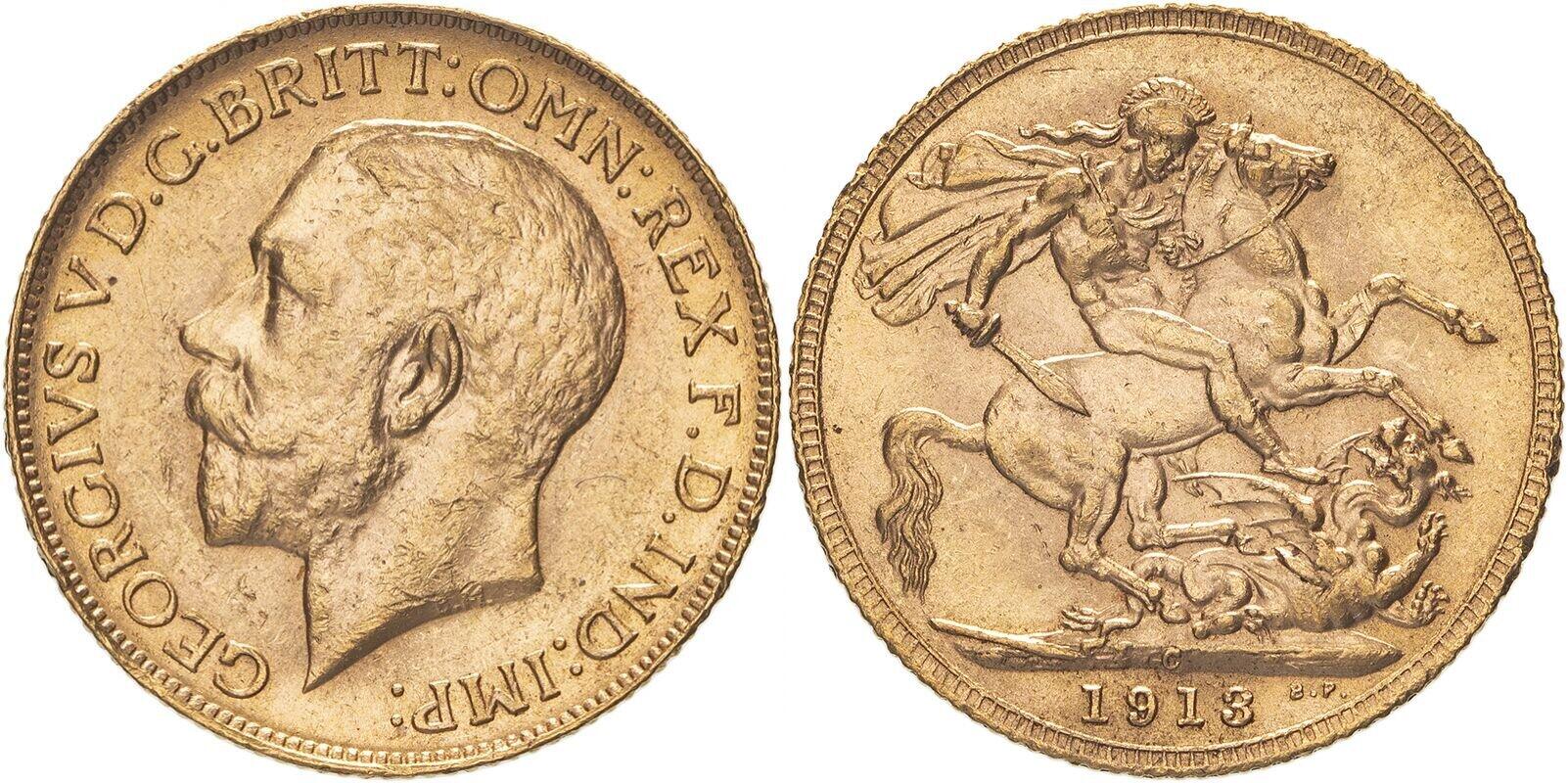 Χρυσή Λίρα Αγγλίας Γεώργιος 1913 C