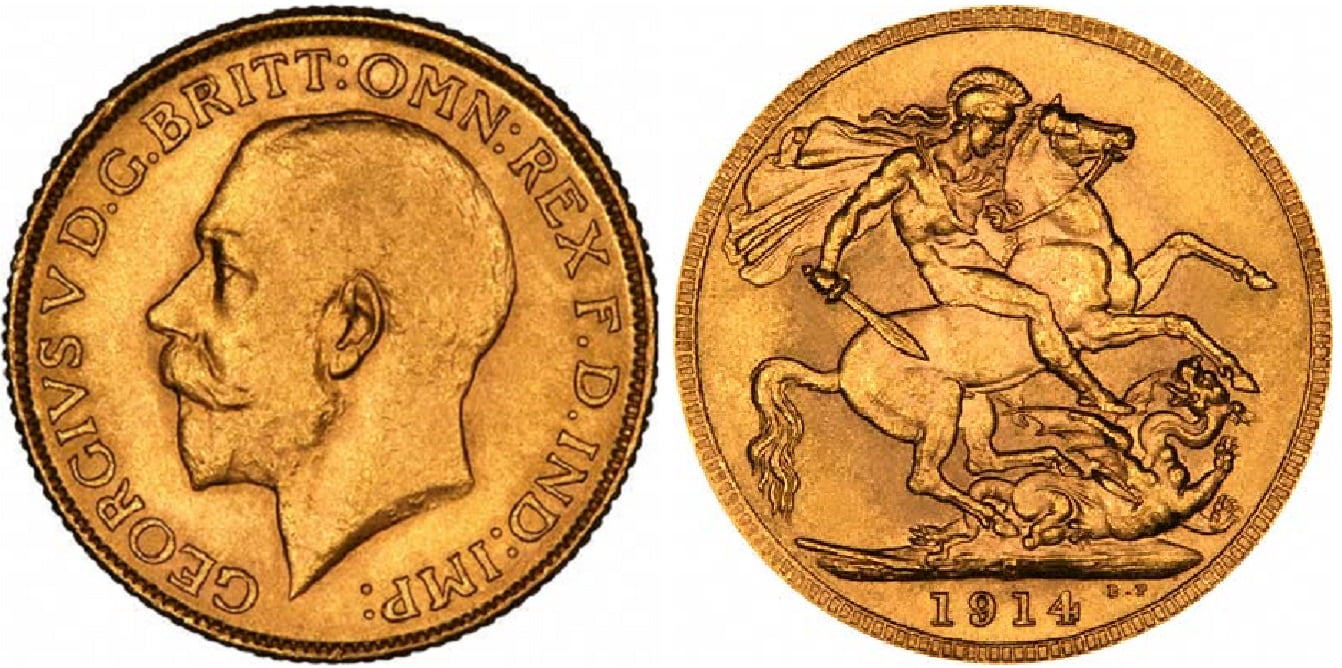 Χρυσή Λίρα Αγγλίας Γεώργιος 1914 C