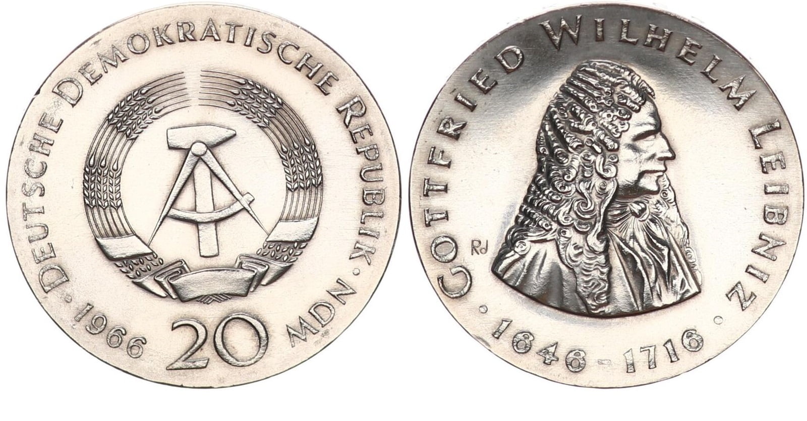 20 Silver Mark Gottfried Wilhelm Leibniz