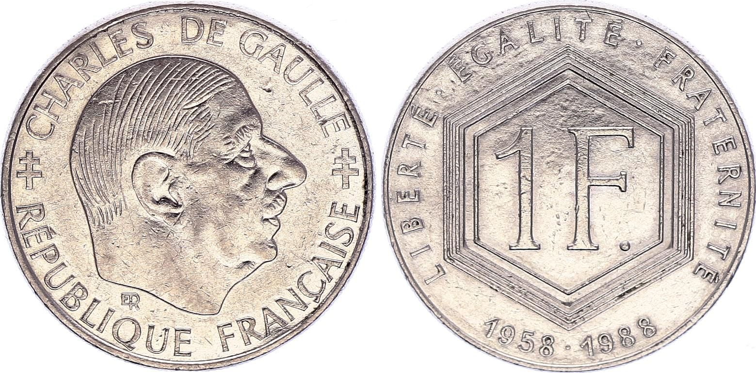 1 Ασημένιο Φράγκο Charles de Gaulle