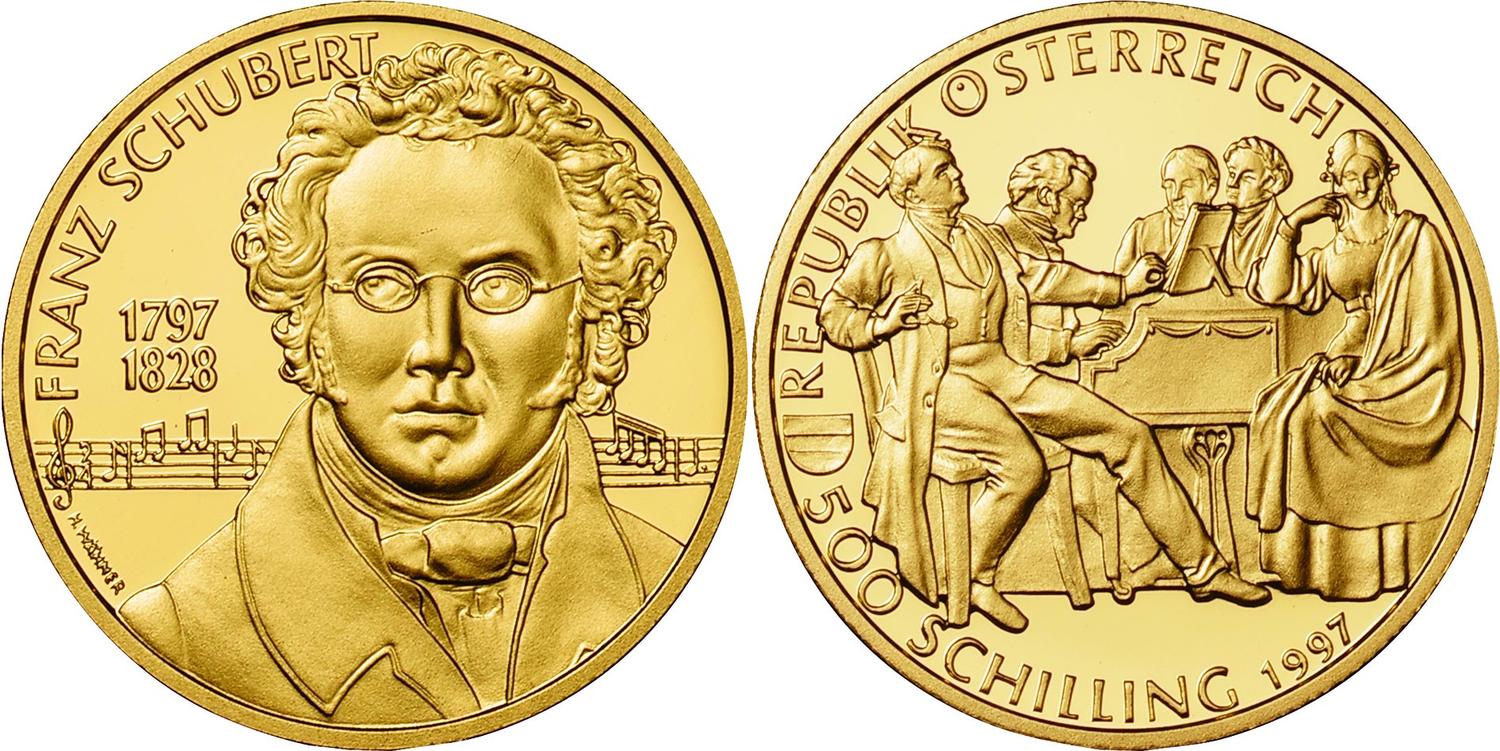 500 Gold Schilling Franz Schubert