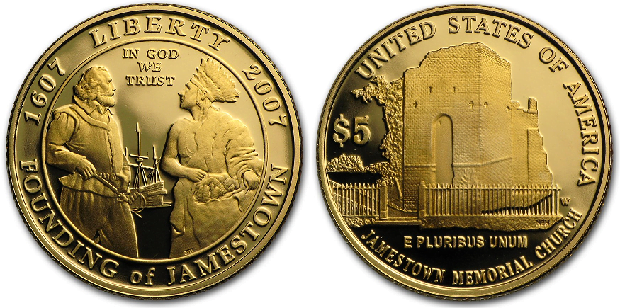 5 Χρυσά Δολάρια “400th Anniversary Jamestown”