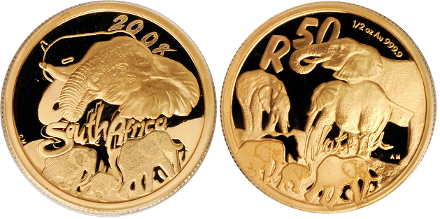 50 Χρυσά Rand 1/2 oz Χρυσό Elephant