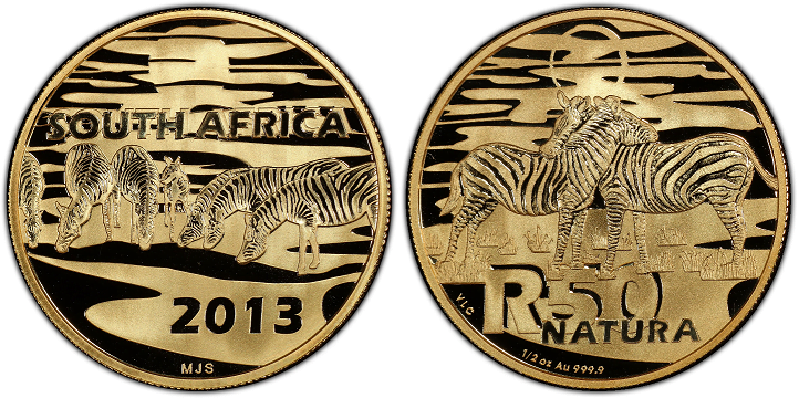 50 Gold Rand 1/2 oz Gold Zebra
