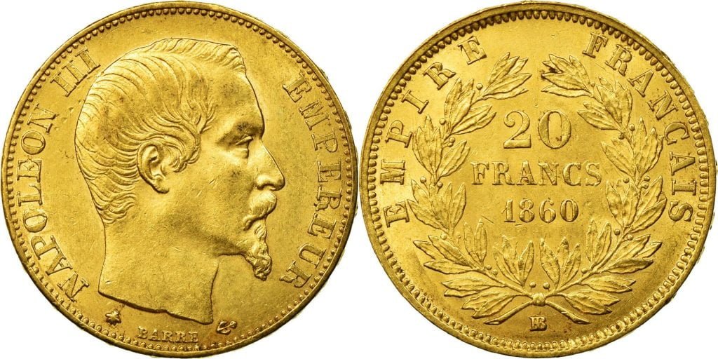 20 GOLD FRANCS NAPOLEON III 1860