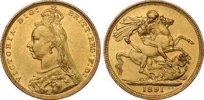 Χρυσή Λίρα Αγγλίας Βικτώρια 2o πορτρέτο – Gold Sovereign Victoria 2nd portrait