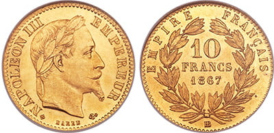 10 Χρυσά Φράγκα Ναπολέων ΙΙΙ